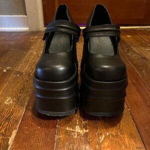 Demonia Black Platform Mary Jane Shoes